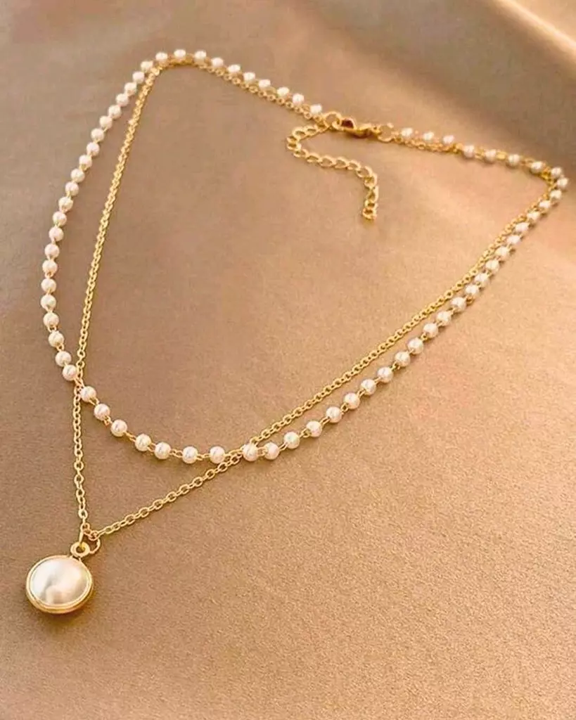 Double Pearl Necklace