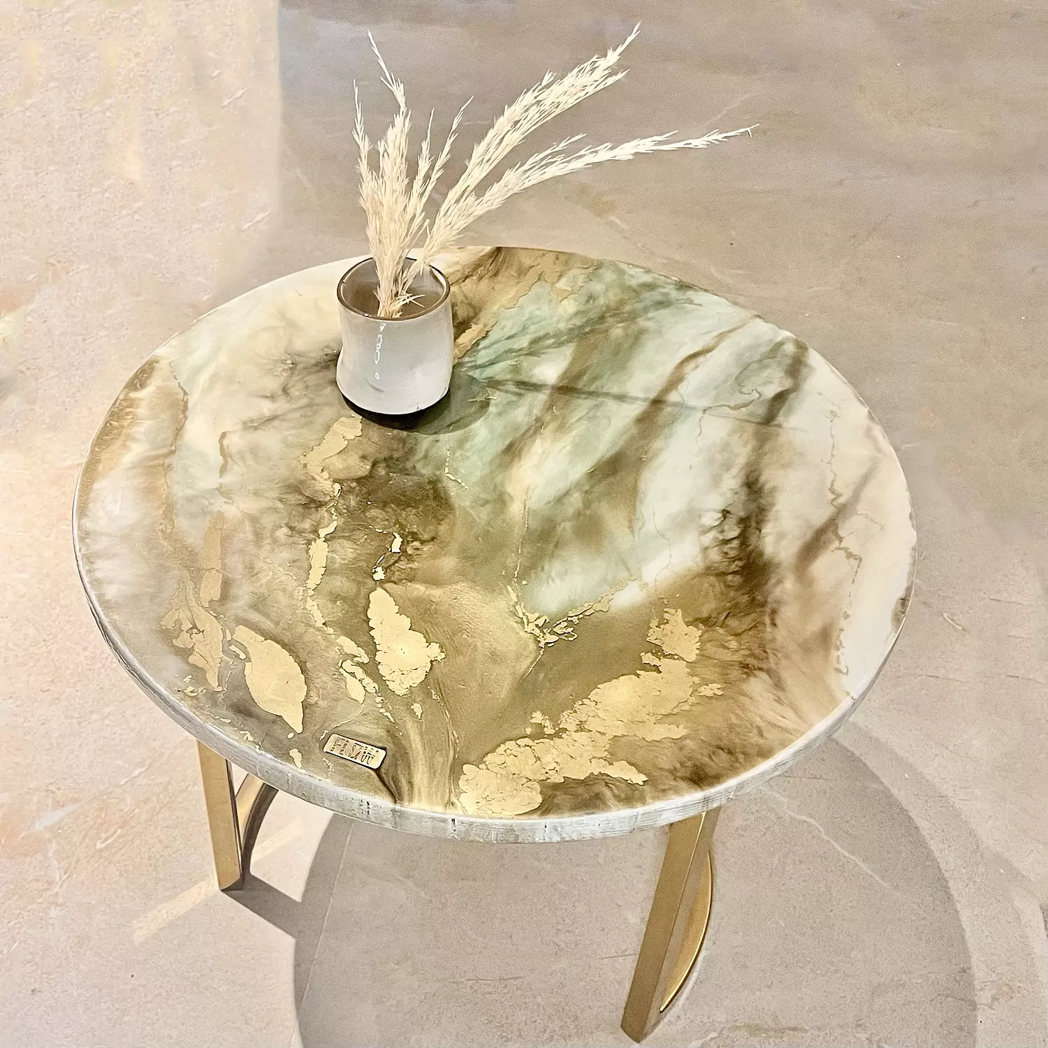 Olive/ Gold Side Table 4