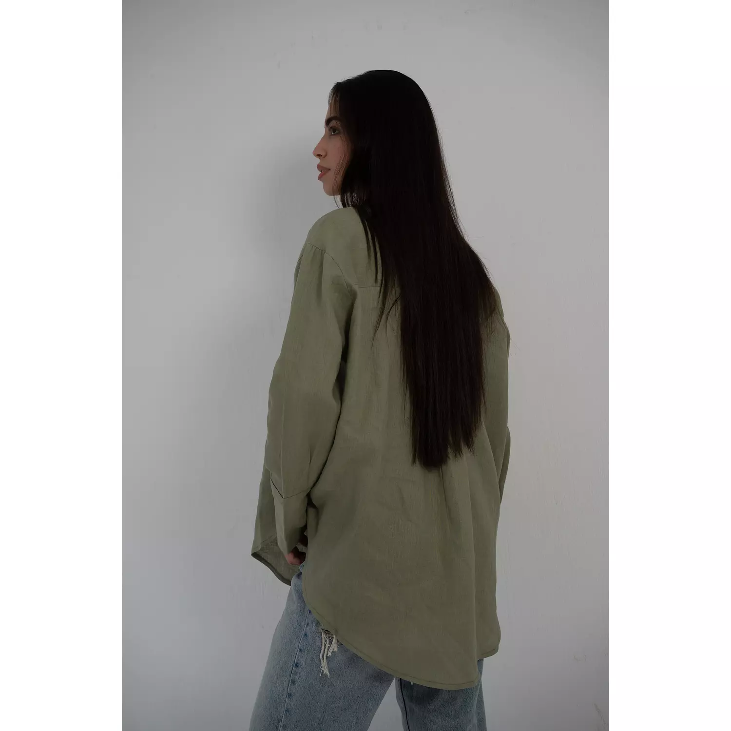 Olive linen shirt 4