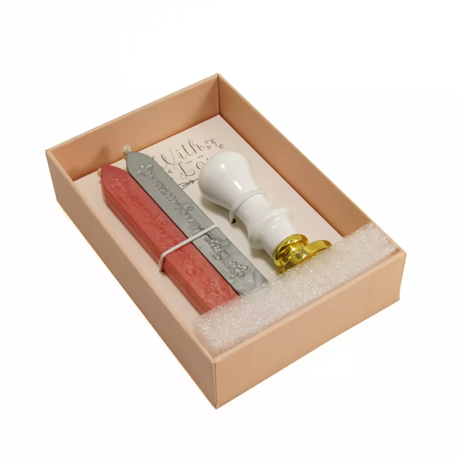 Sealing wax set - one stamp & 2 pieces of wax  2
