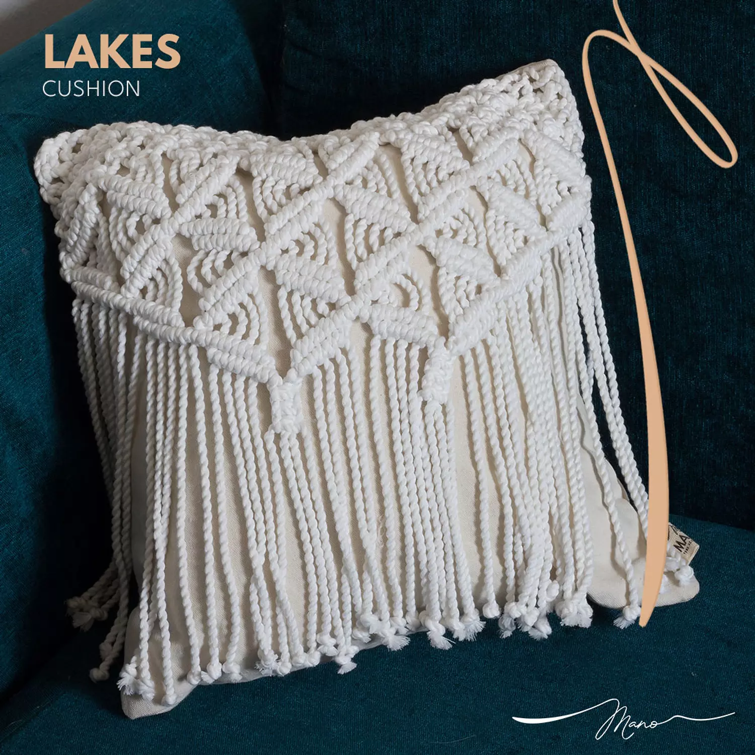 Lakes Cotton Macrame Cushion hover image