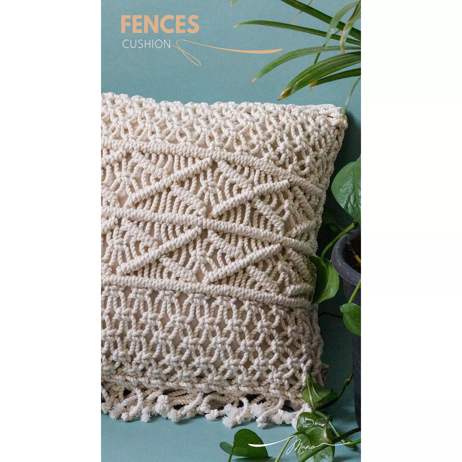 Fences Cotton Macrame Cushion  1