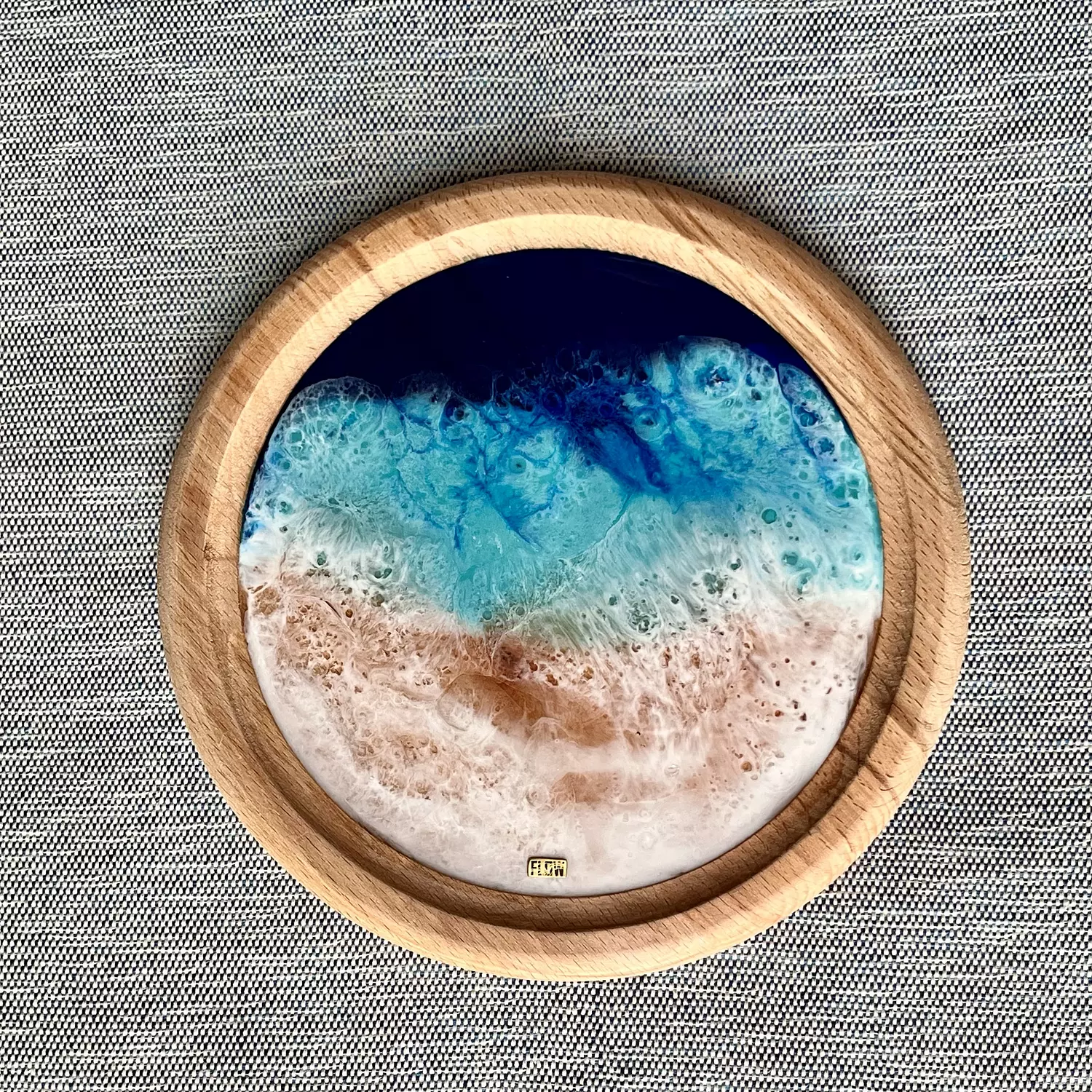 Sea Round wood Platter 5