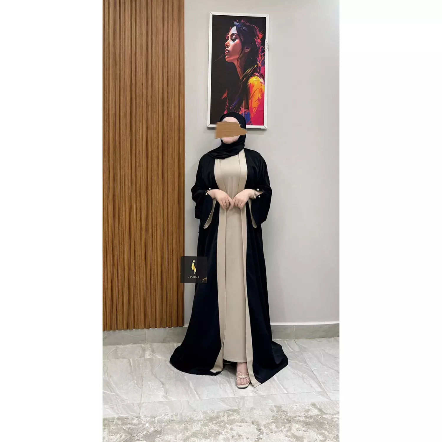 Black Asma Abaya 1