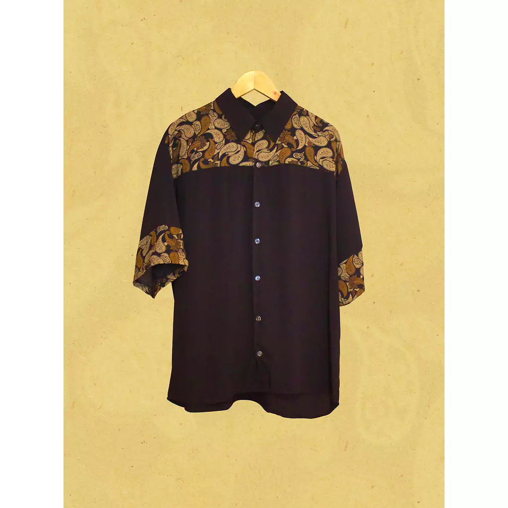 Black and Brown Viscose Shirt