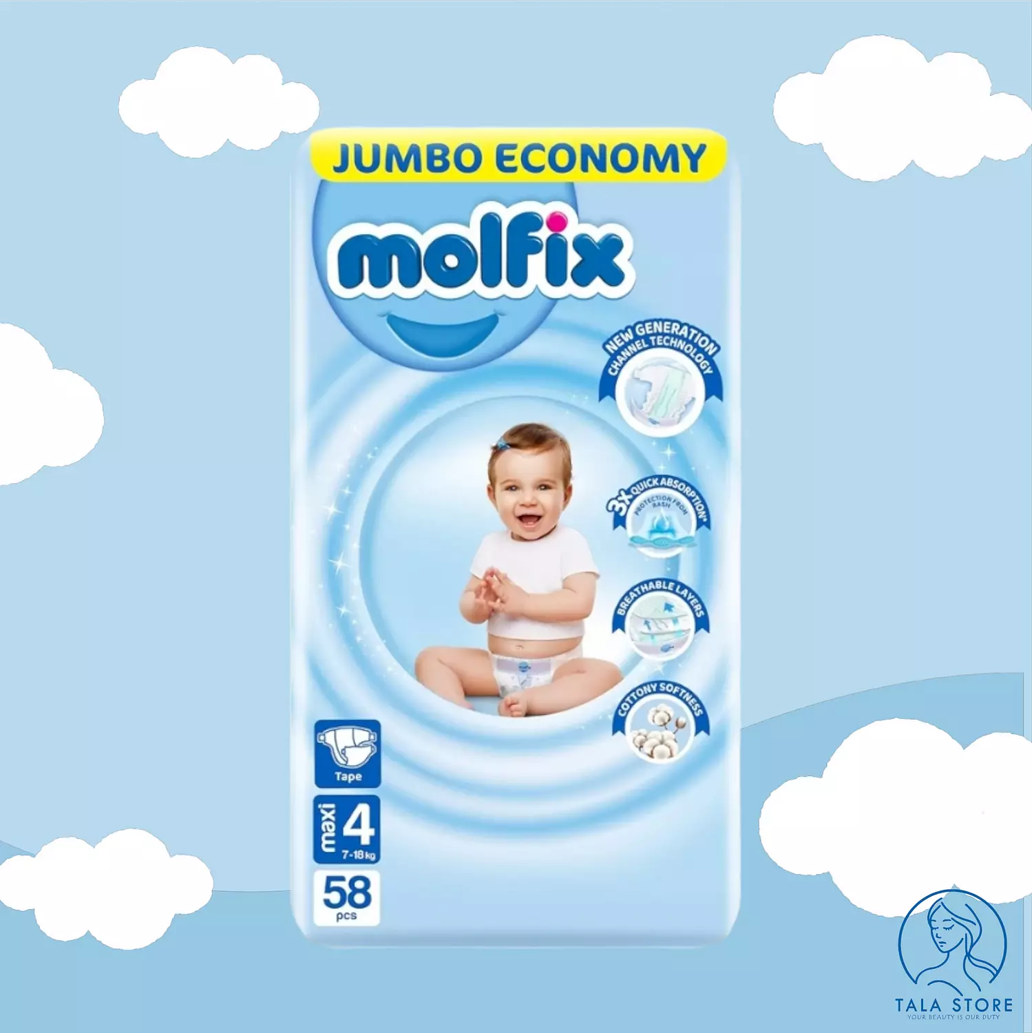 Molfix Jumbo Pack - Maxi Size 4 - 58 pcs hover image