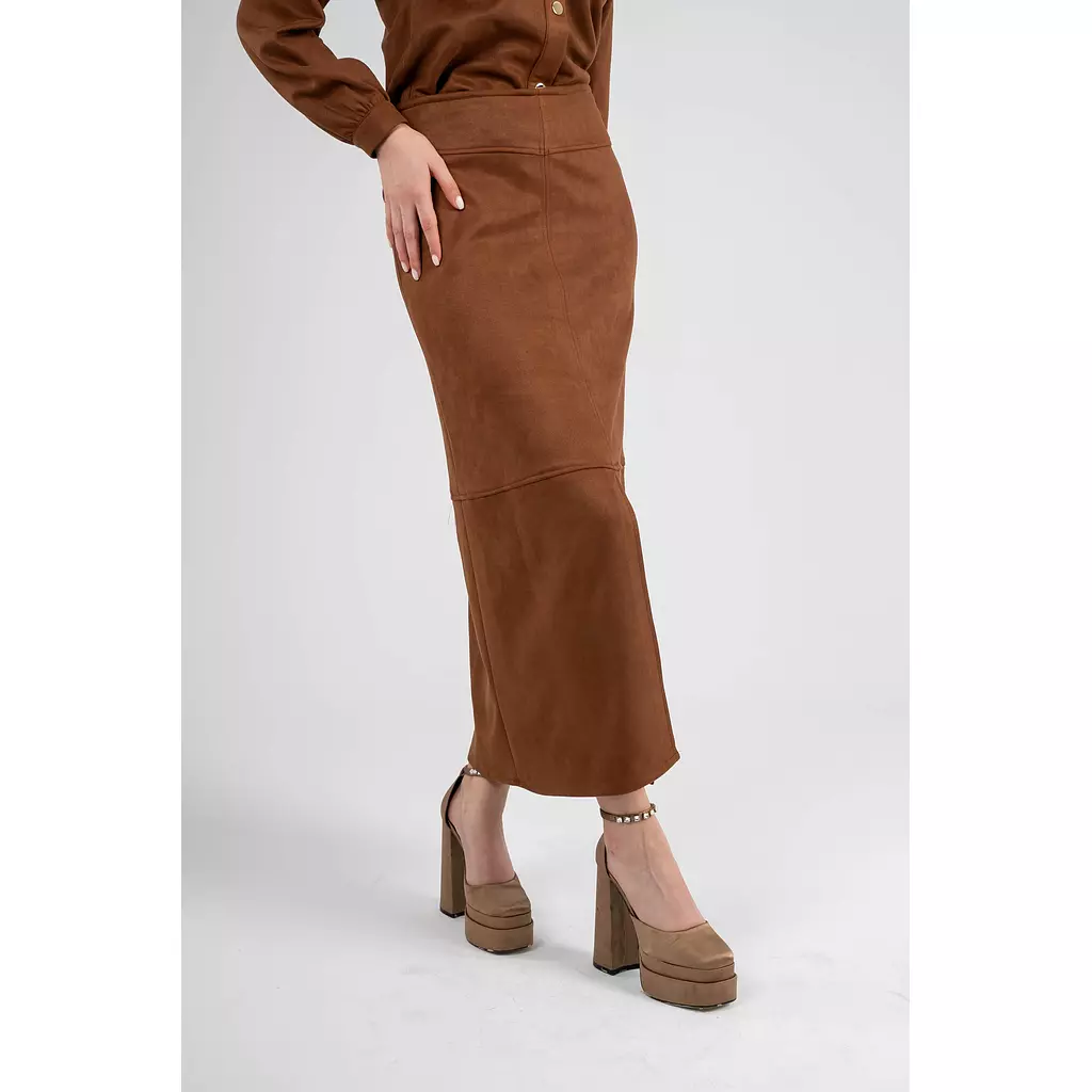 Luxe Suede Midi Skirt