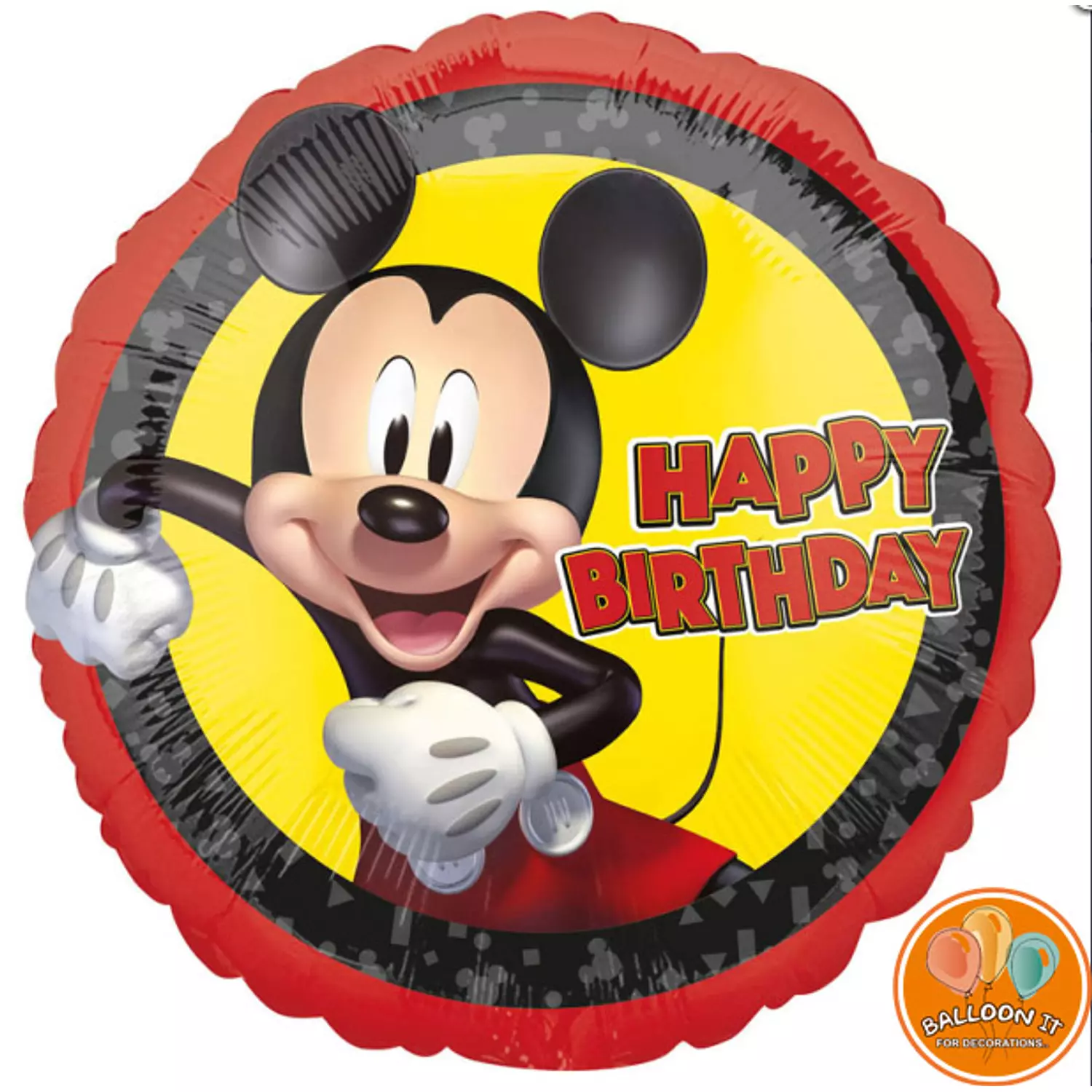 mickey birthday round foil balloon  hover image