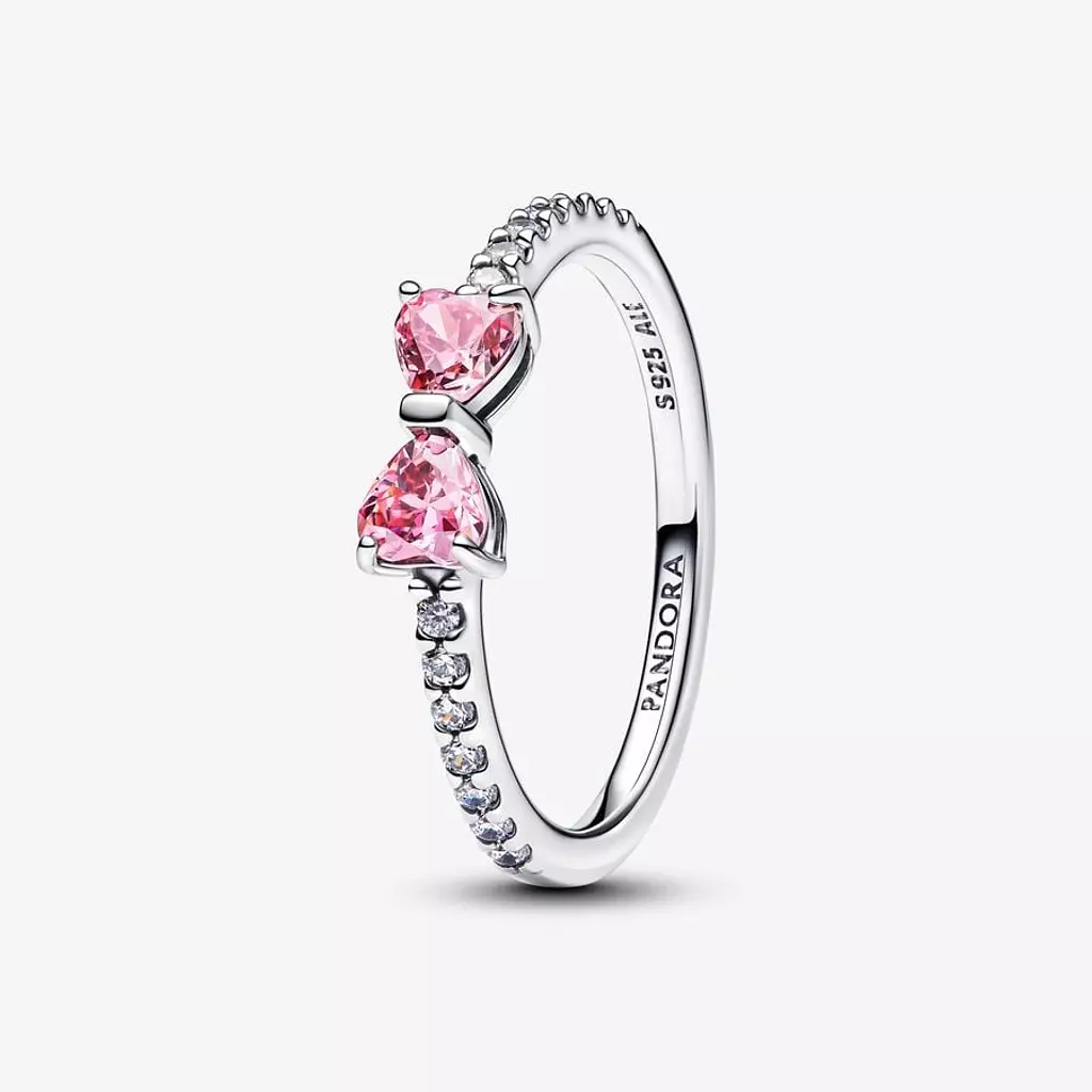 Sparkling Pink Bow Ring