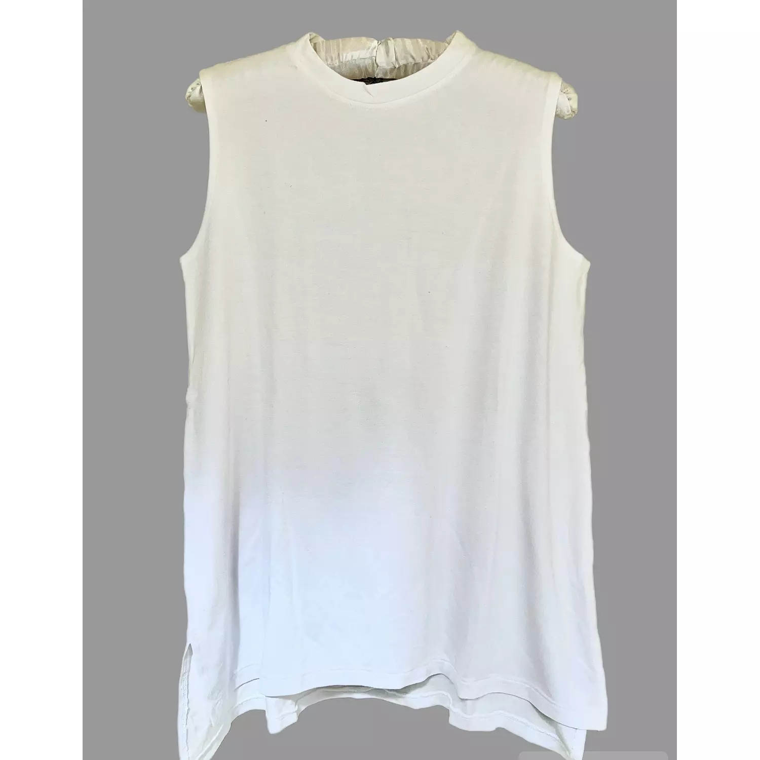 White sleeveless basic top hover image