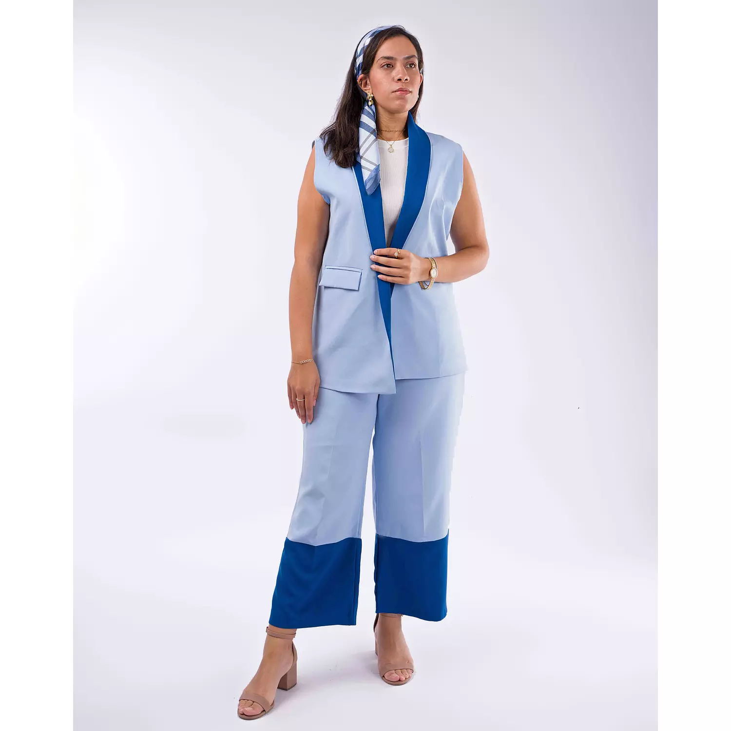 Motley Vest Set in Blue hover image