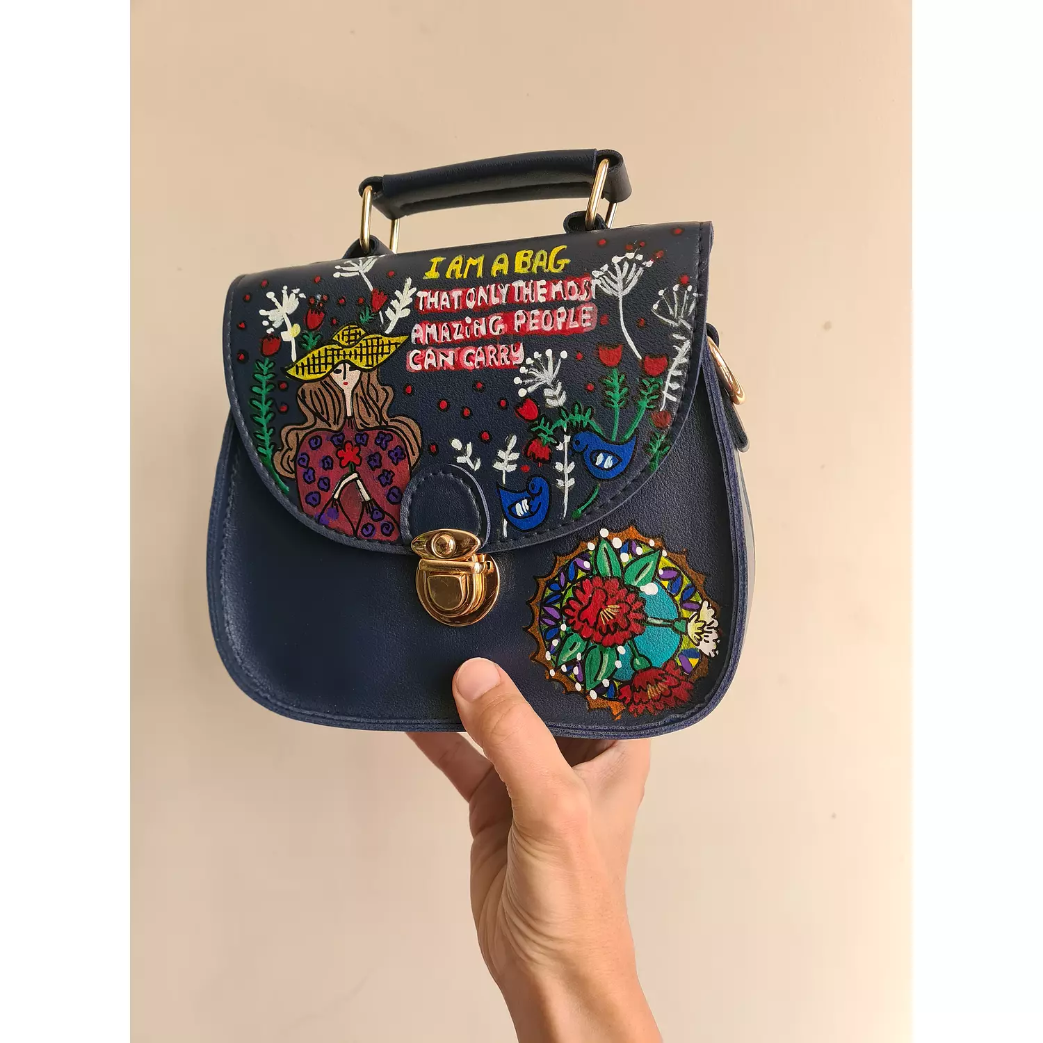 Handpainted crossbody and waist mini bag  hover image