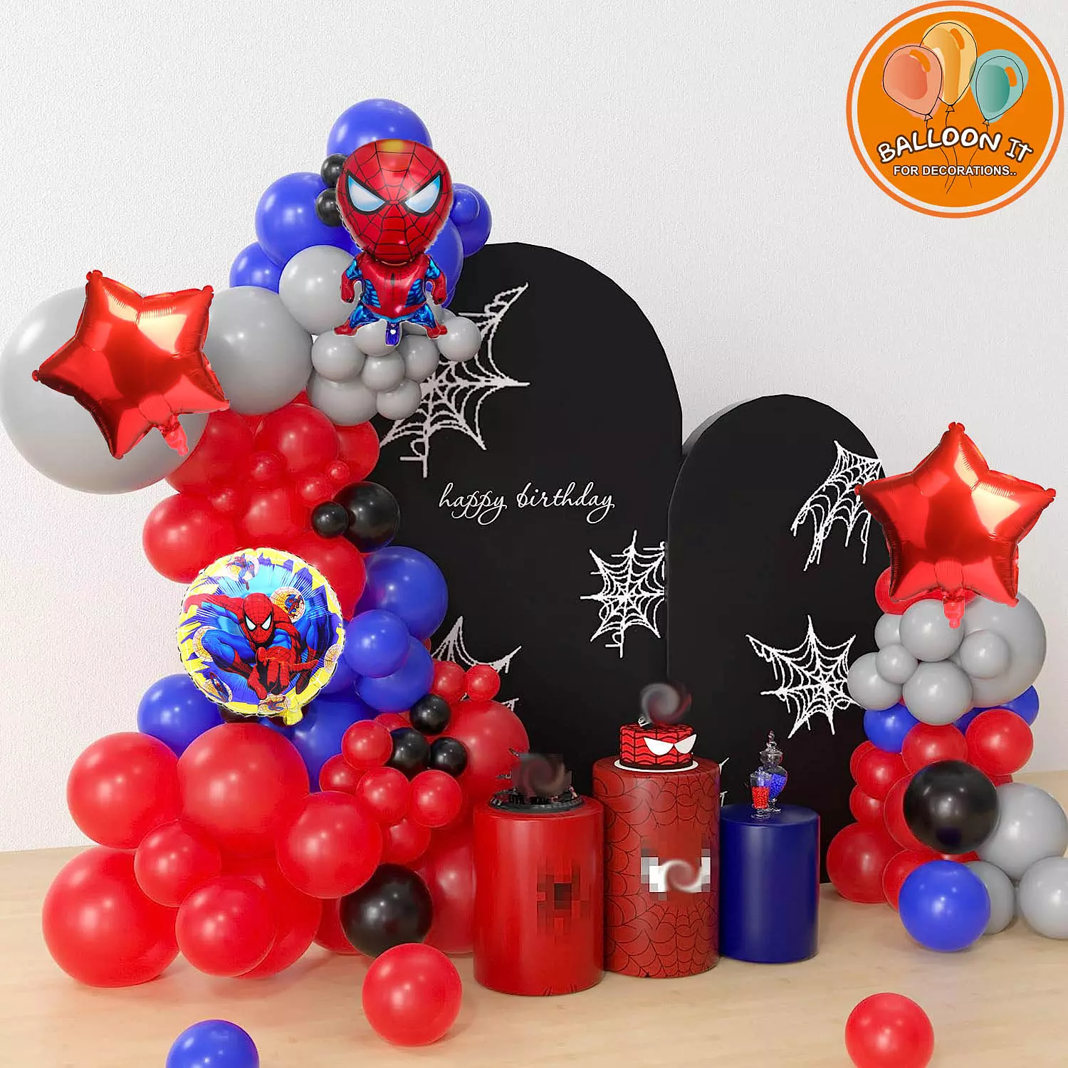 Spiderman Balloon Garland Kit hover image