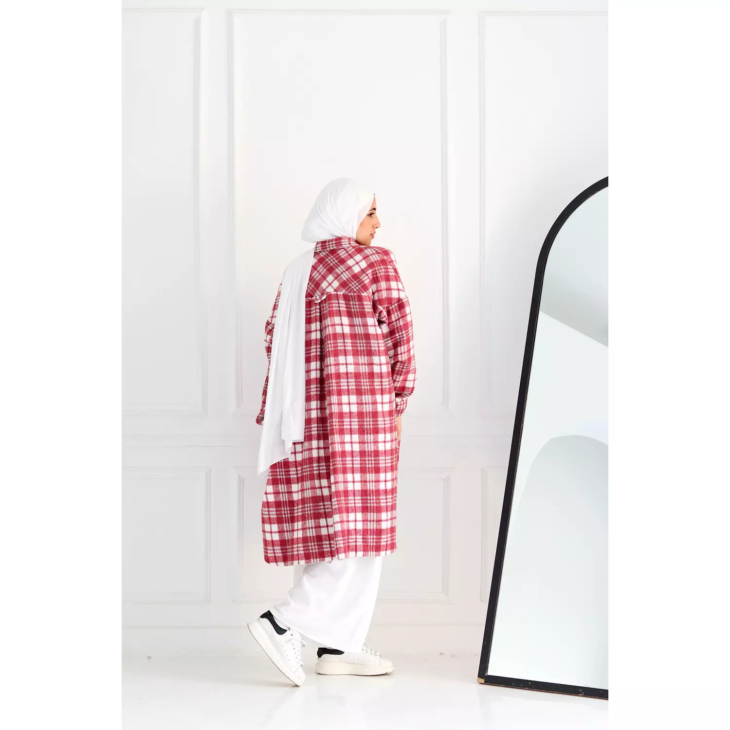 Red Checkered Oversize Shirt 2