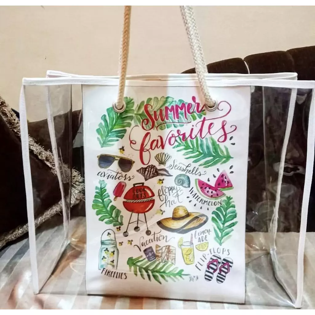 Summer Favorites Plastic Beach Bag (by order)