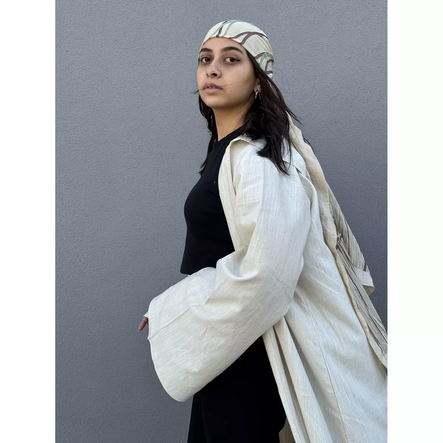 Long basic off white kaftan  hover image