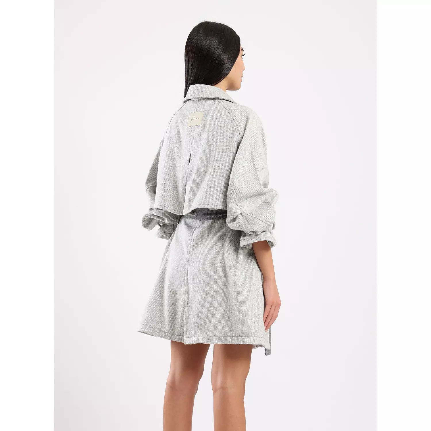 The 2 tones ice grey SOPHIA trench coat    3