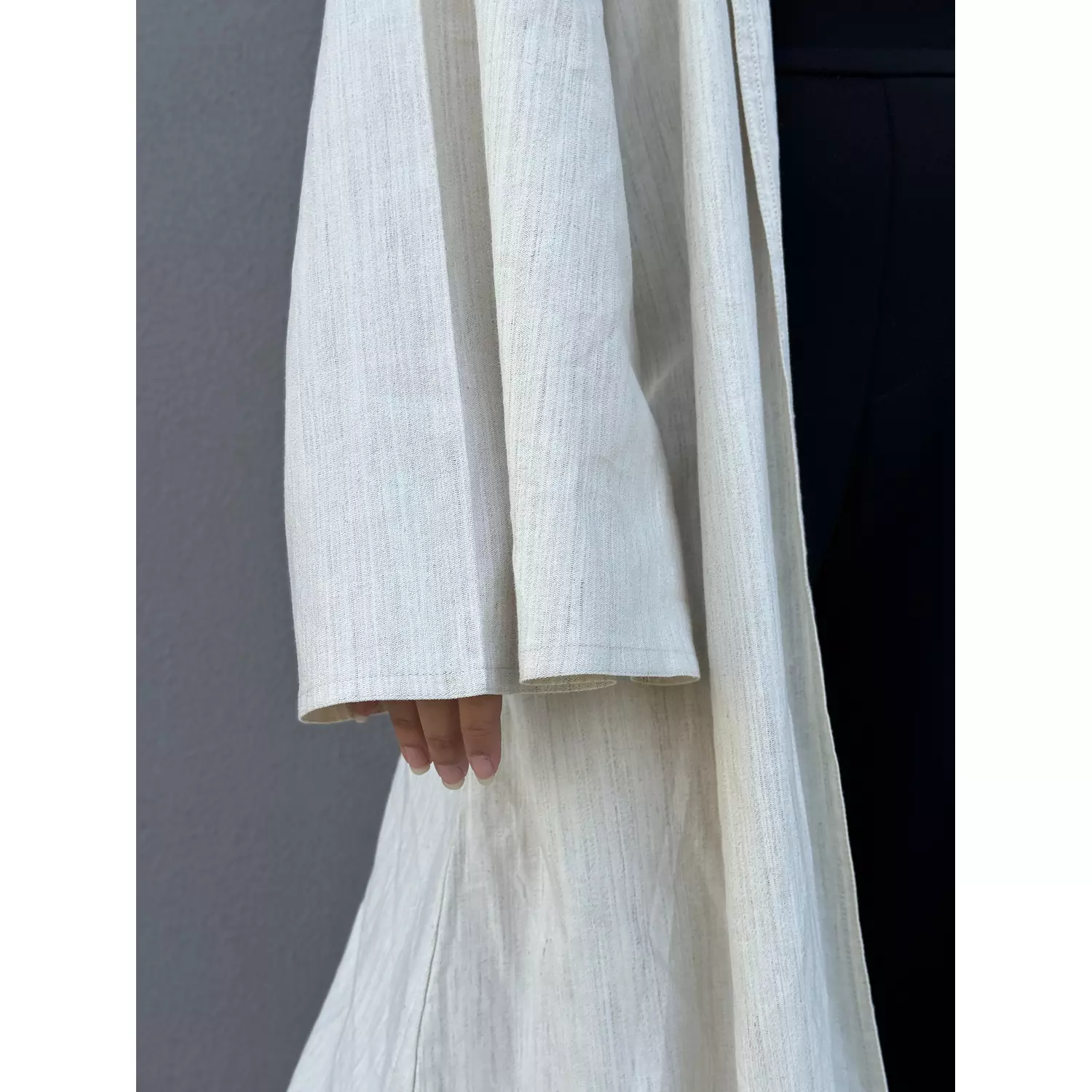 Long basic off white kaftan -2nd-img