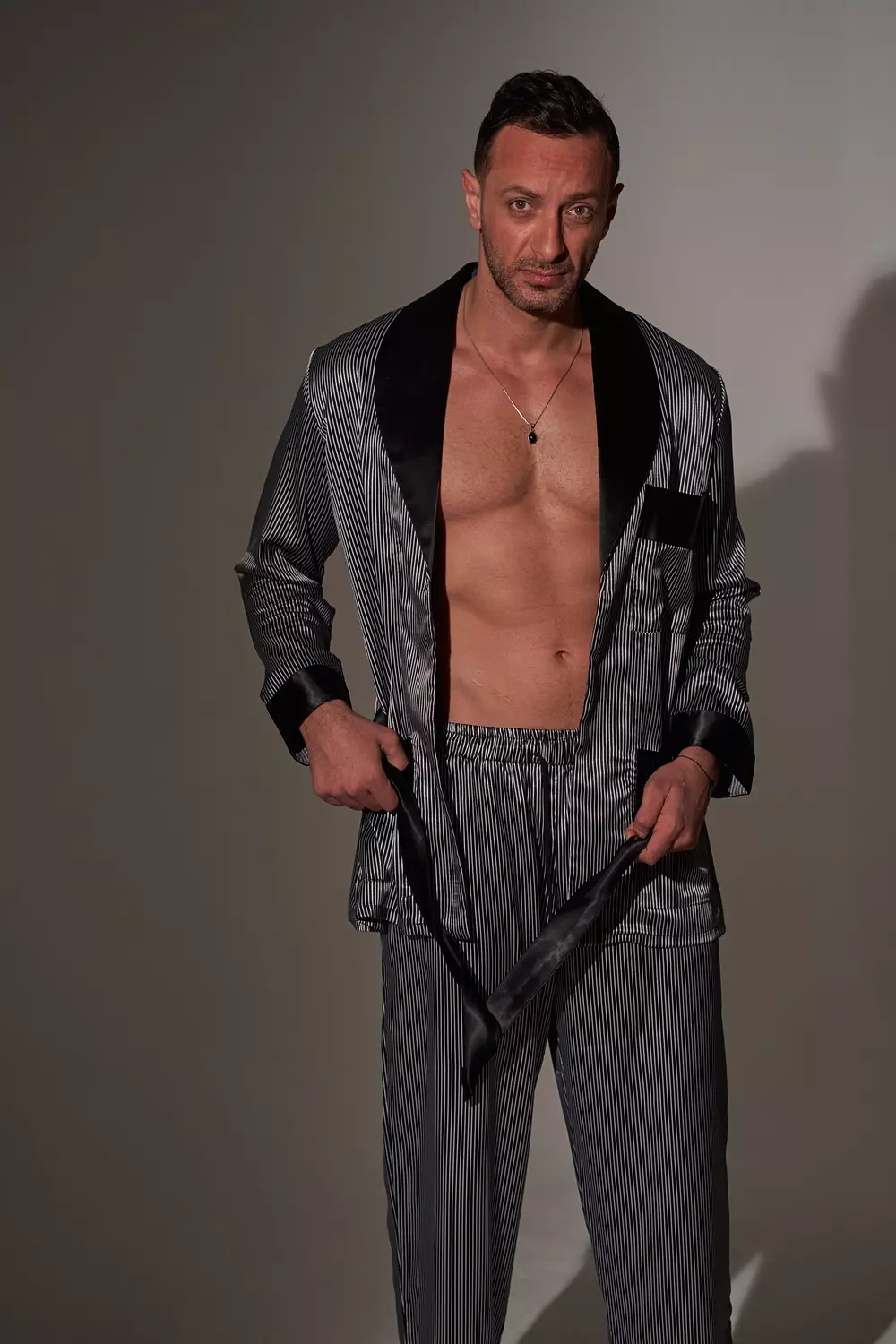 Black and White Satin Pyjama-2nd-img