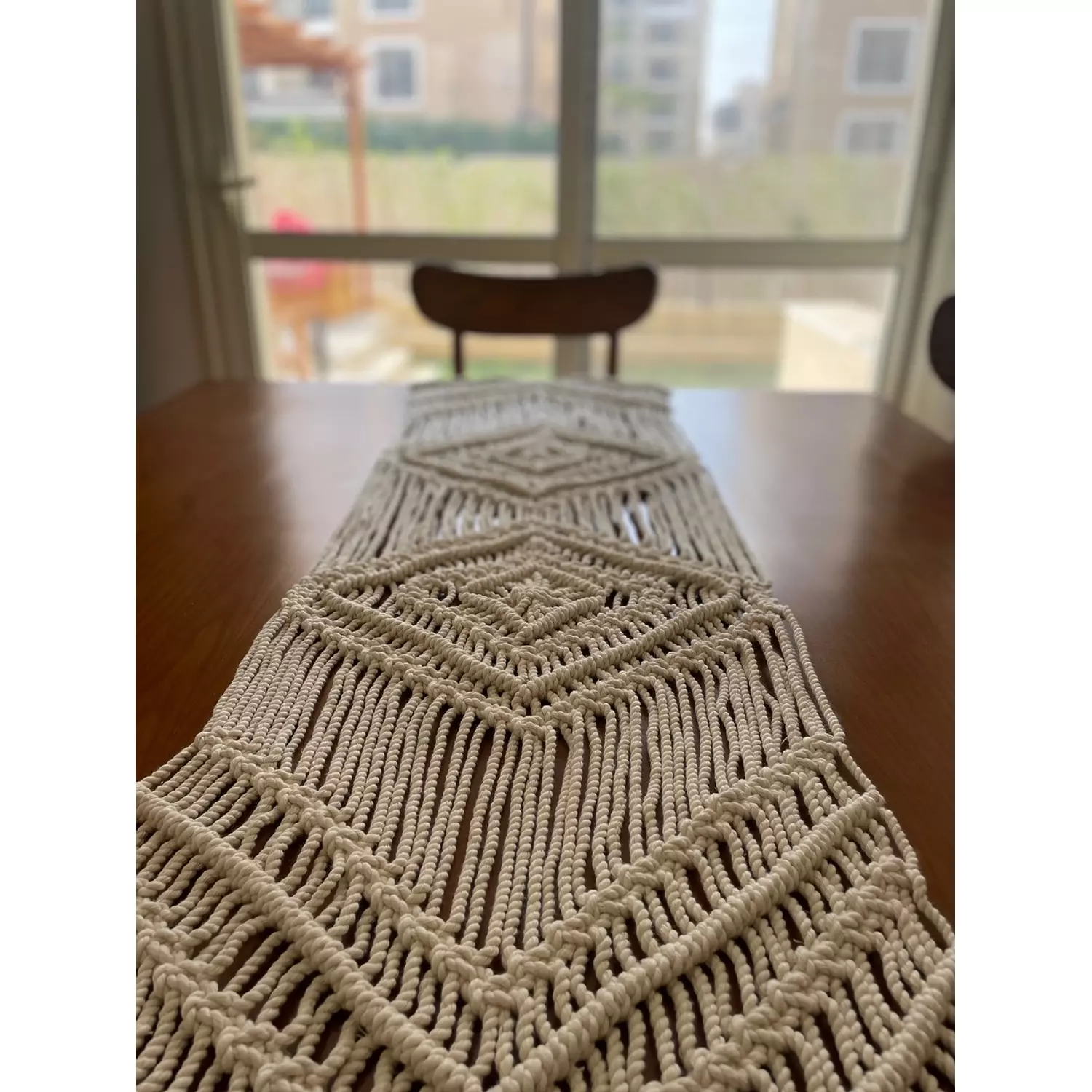 Cotton Macrame Double Diamond Runner    2