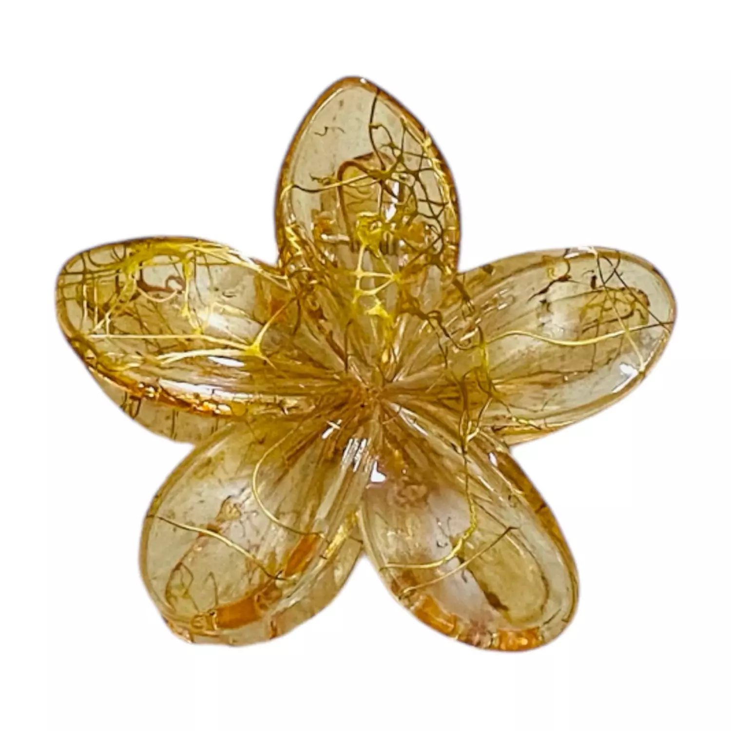 Gold Transparent Ink Splashed Flower Hair Clips hover image