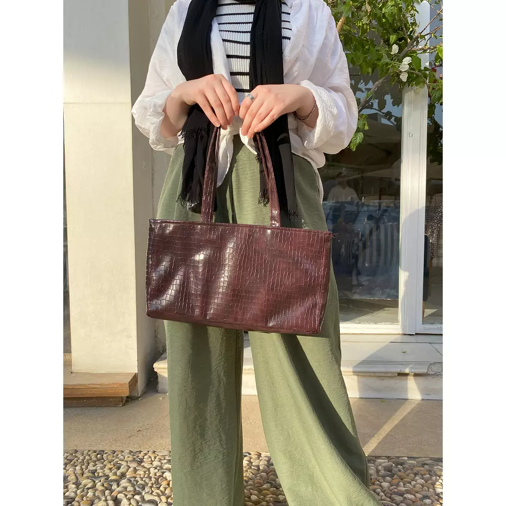 Mini burgundy tote bag 