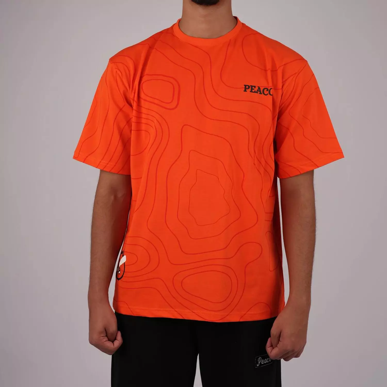 Unisex Orange Printed base T-shirt hover image