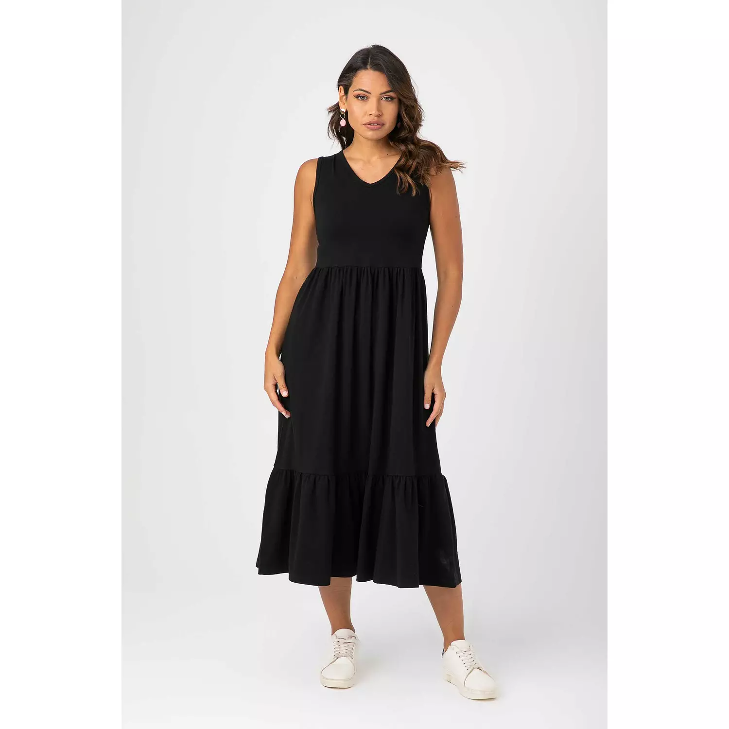 MIDI PLAIN LYCRA DRESS hover image