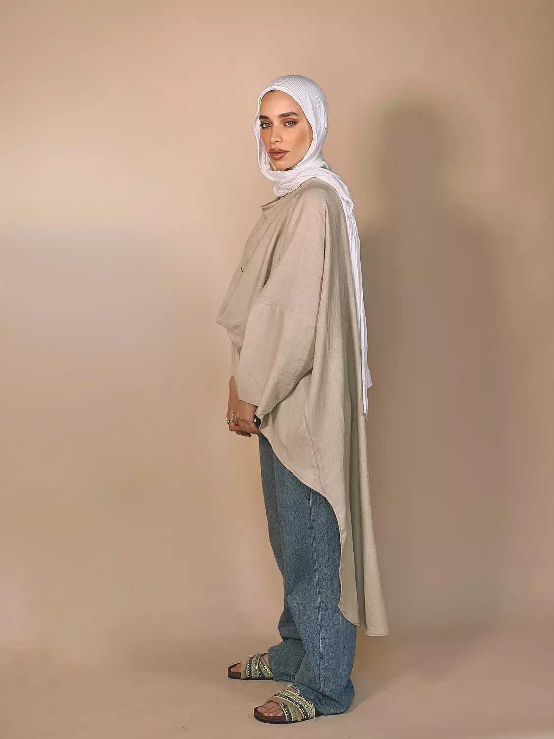 Beige Drape Tunic  3