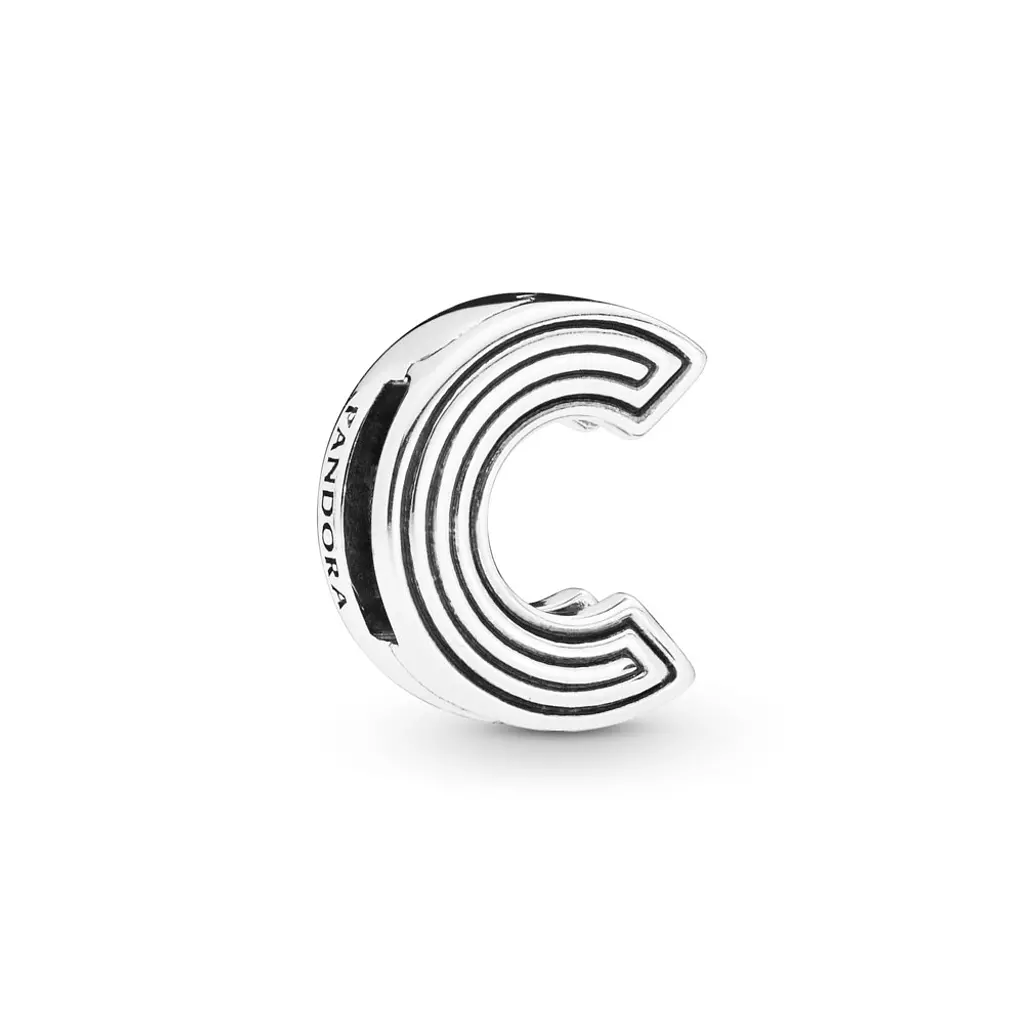 Pandora Reflexions letter C silver clip charm