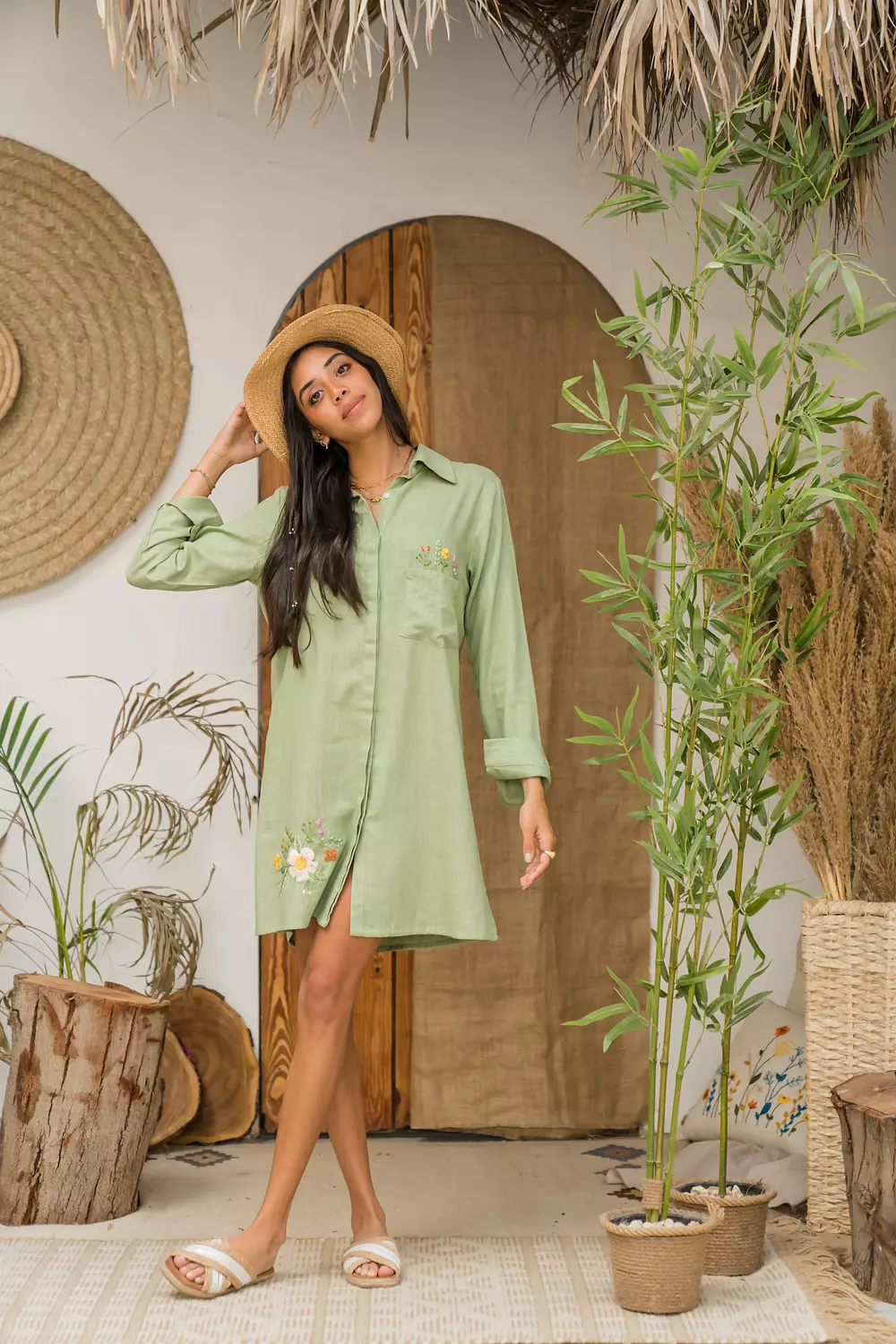 Garden Party Linen Shirt Dress 2