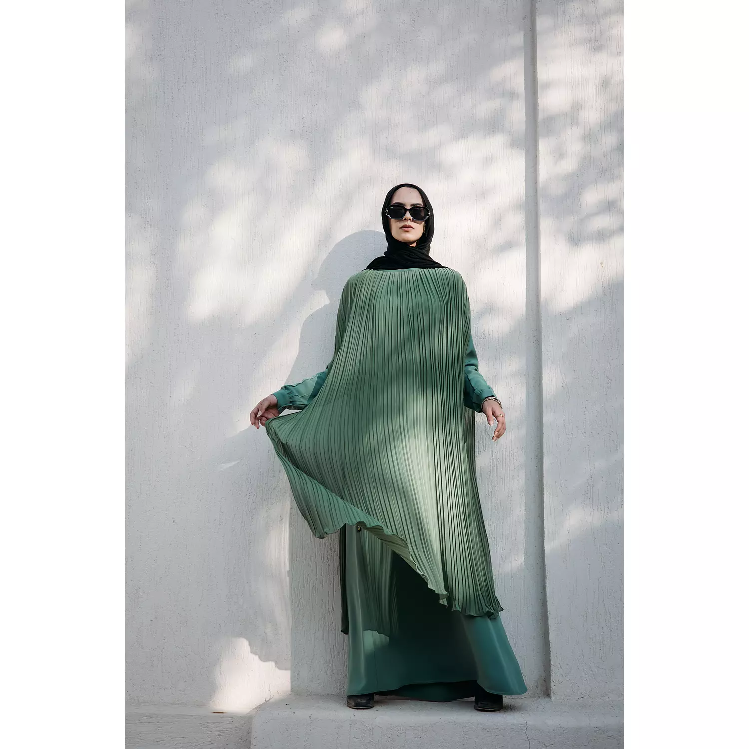 Night Blooming Abaya in Sage Green 3