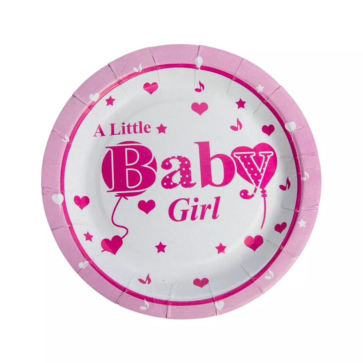 Baby Girl Round Paper Plates 0