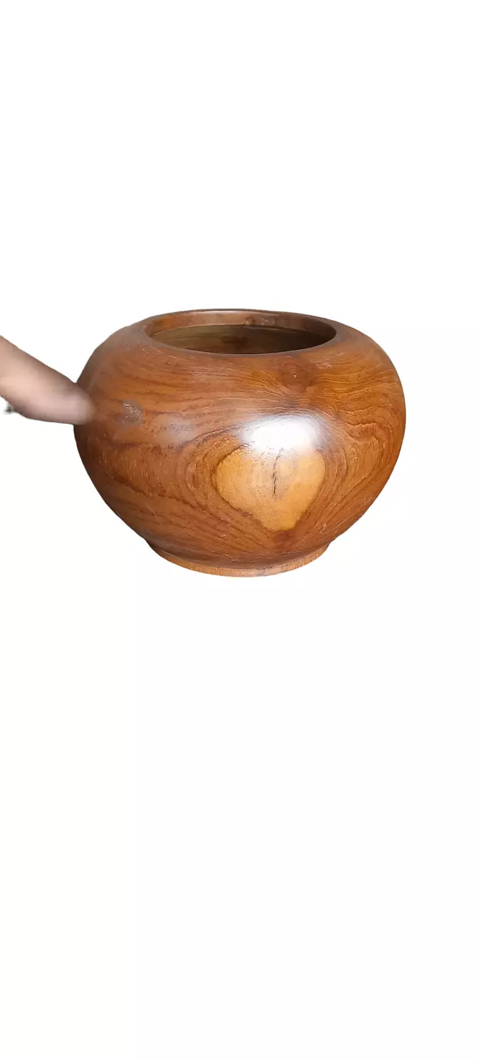 Wide Top Wood Vase-2nd-img