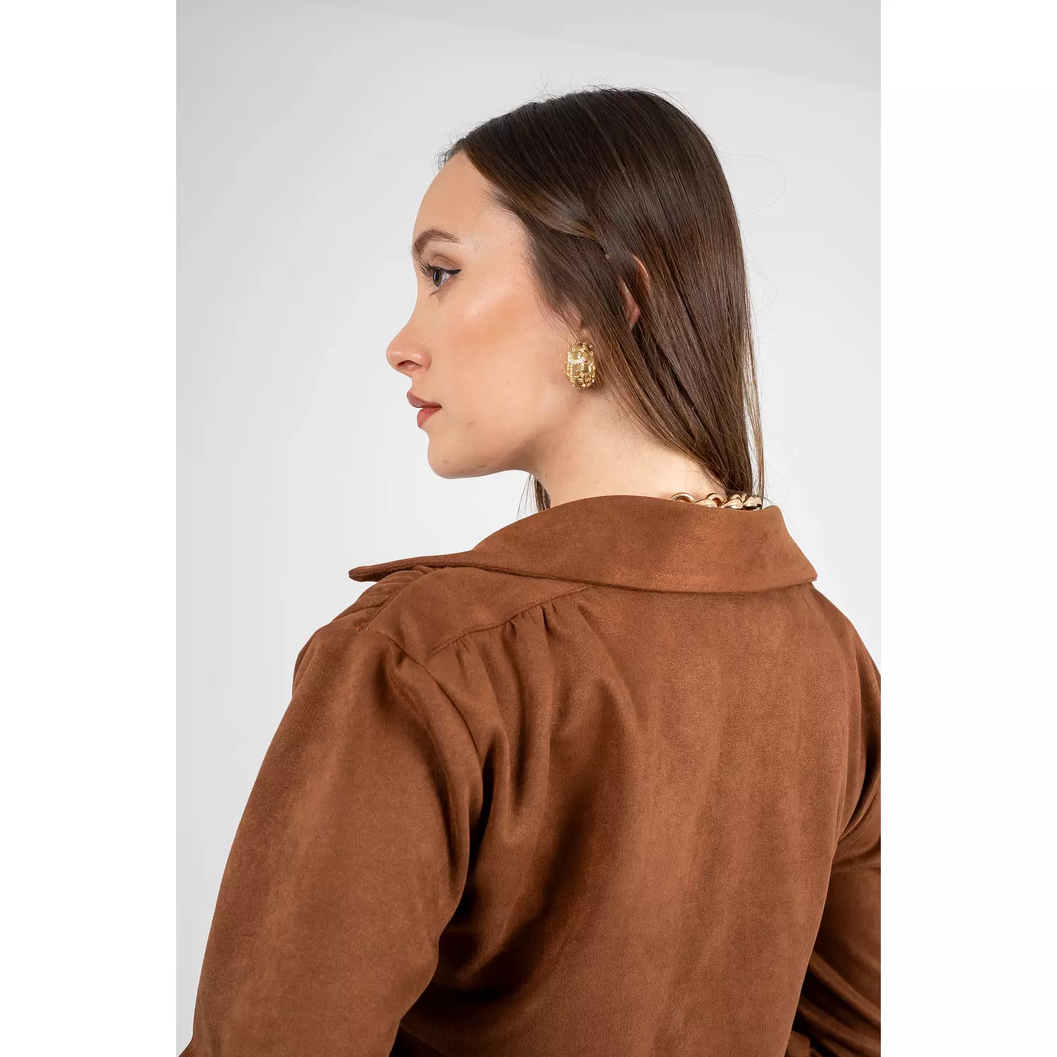 Luxe Suede Oversized Shirt 6