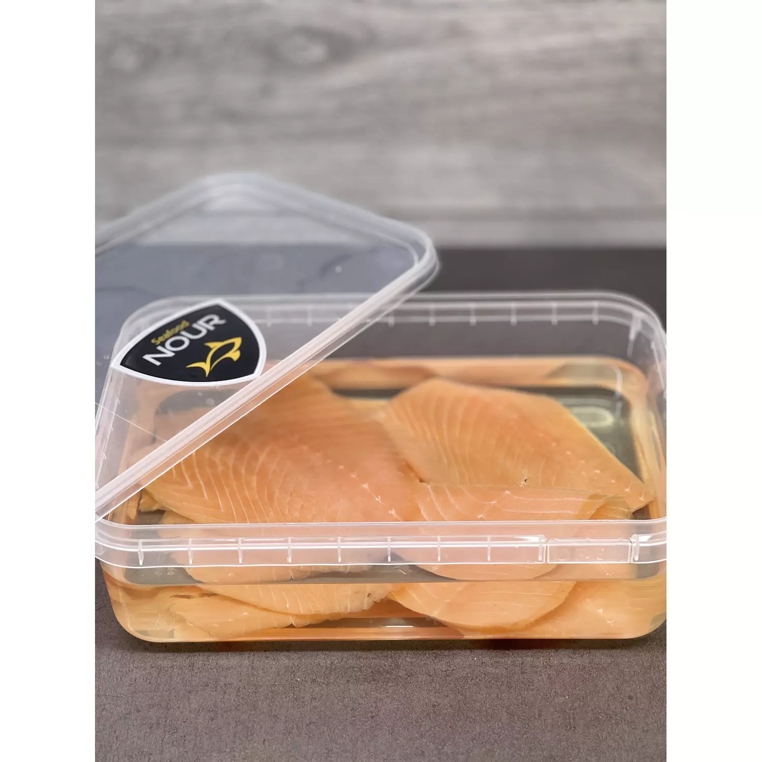 Premium Smoked Norwegian Salmon Slices on Oil hover image