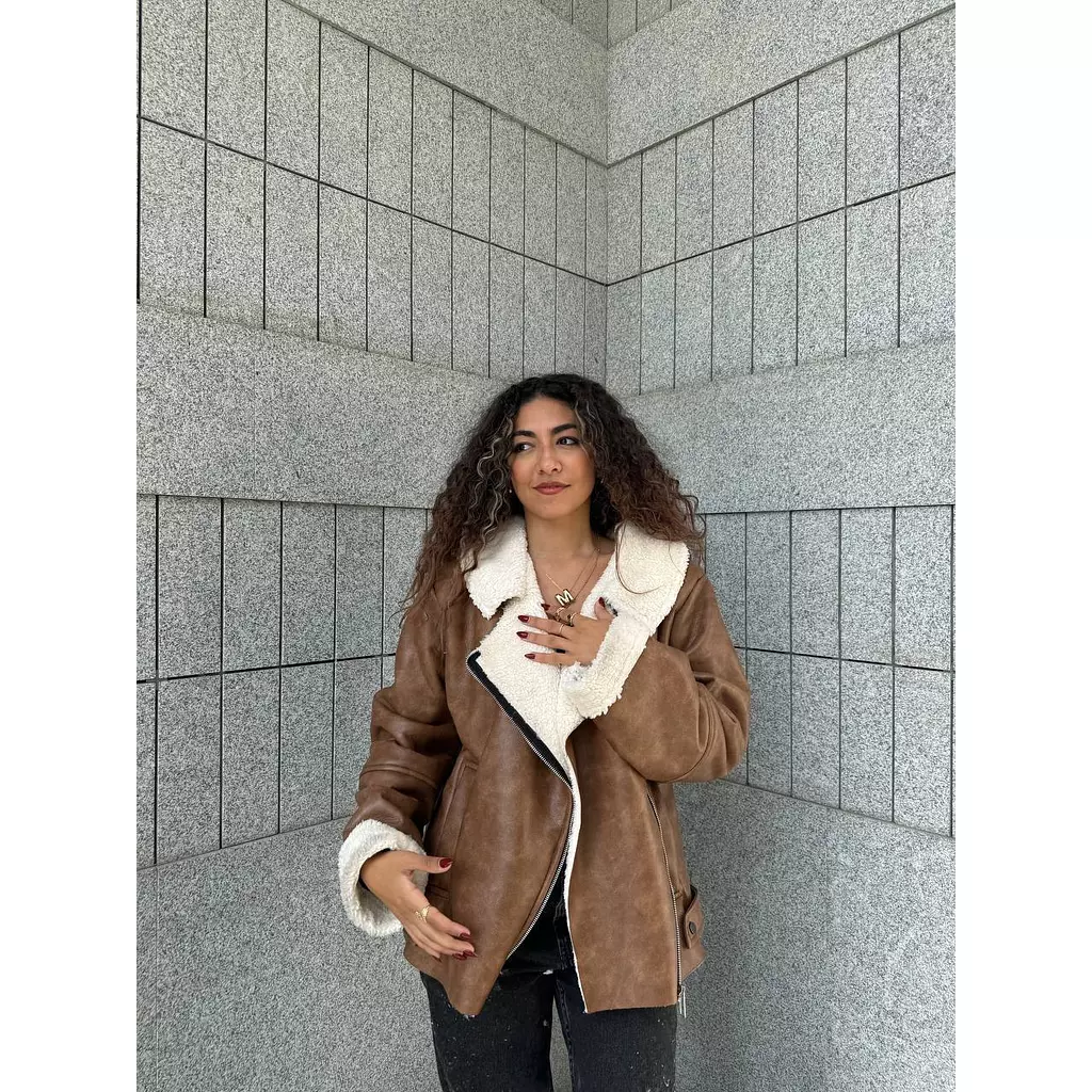 Stonewashed Oversized Leather Jacket