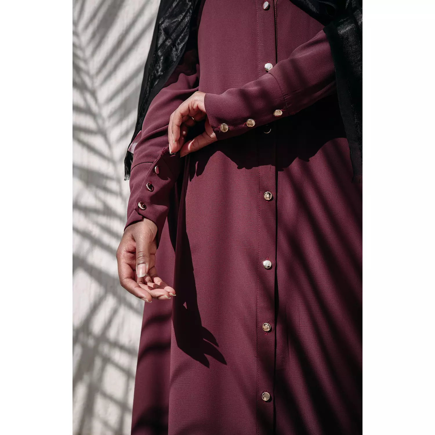 Cloche Abaya in Burgundy 4