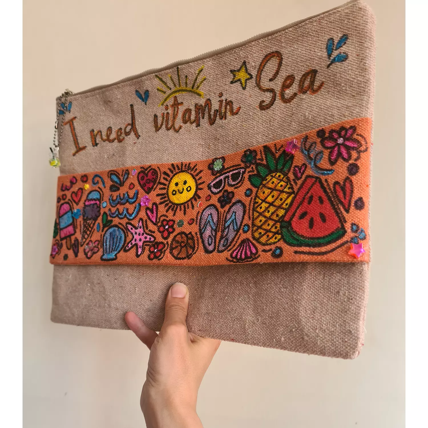 I need vitamin sea fabric clutch  1