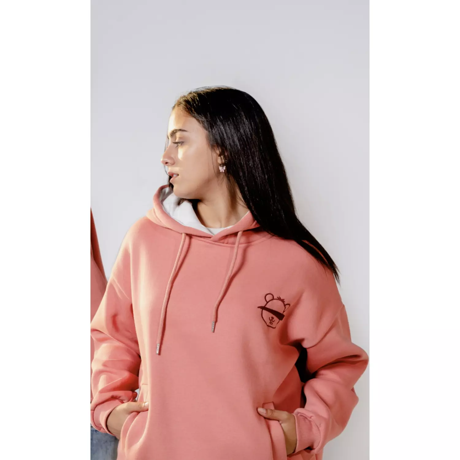 Pink unisex hoodie  5