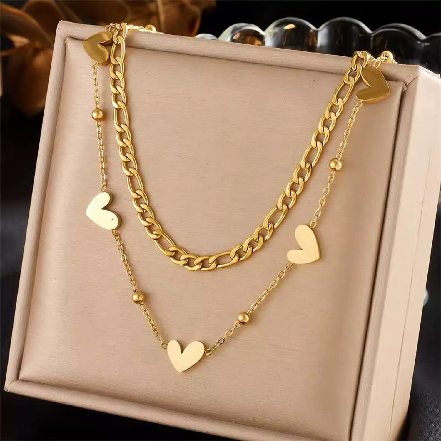 Double layer Necklace -Heart 1