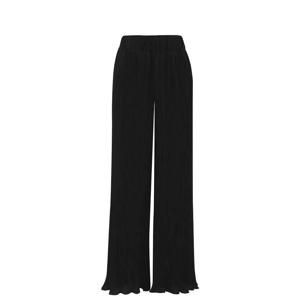 Narrow Pleated Pants in black