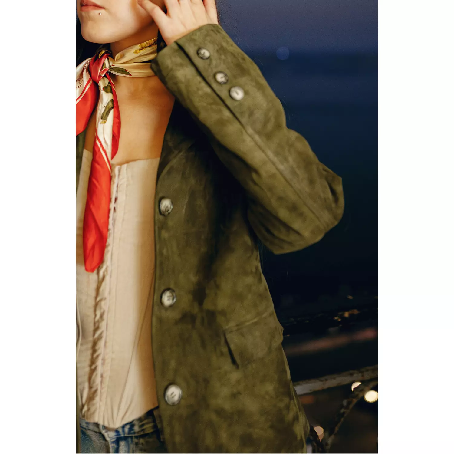 The Suede Jacket – Olive  2