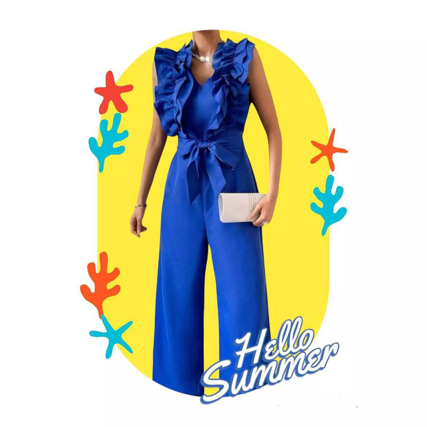 Blue Ruffle Jumpsuit 0