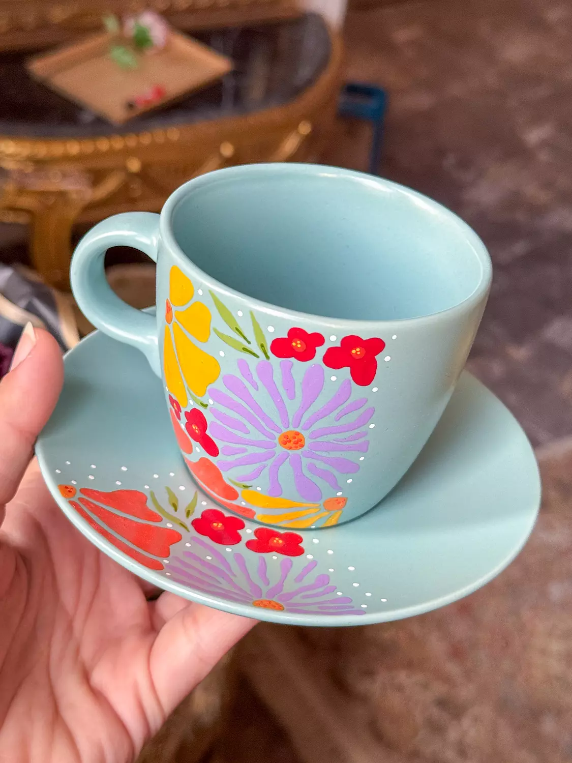 Tea Cup " Turquoise " ( By Order ) 1