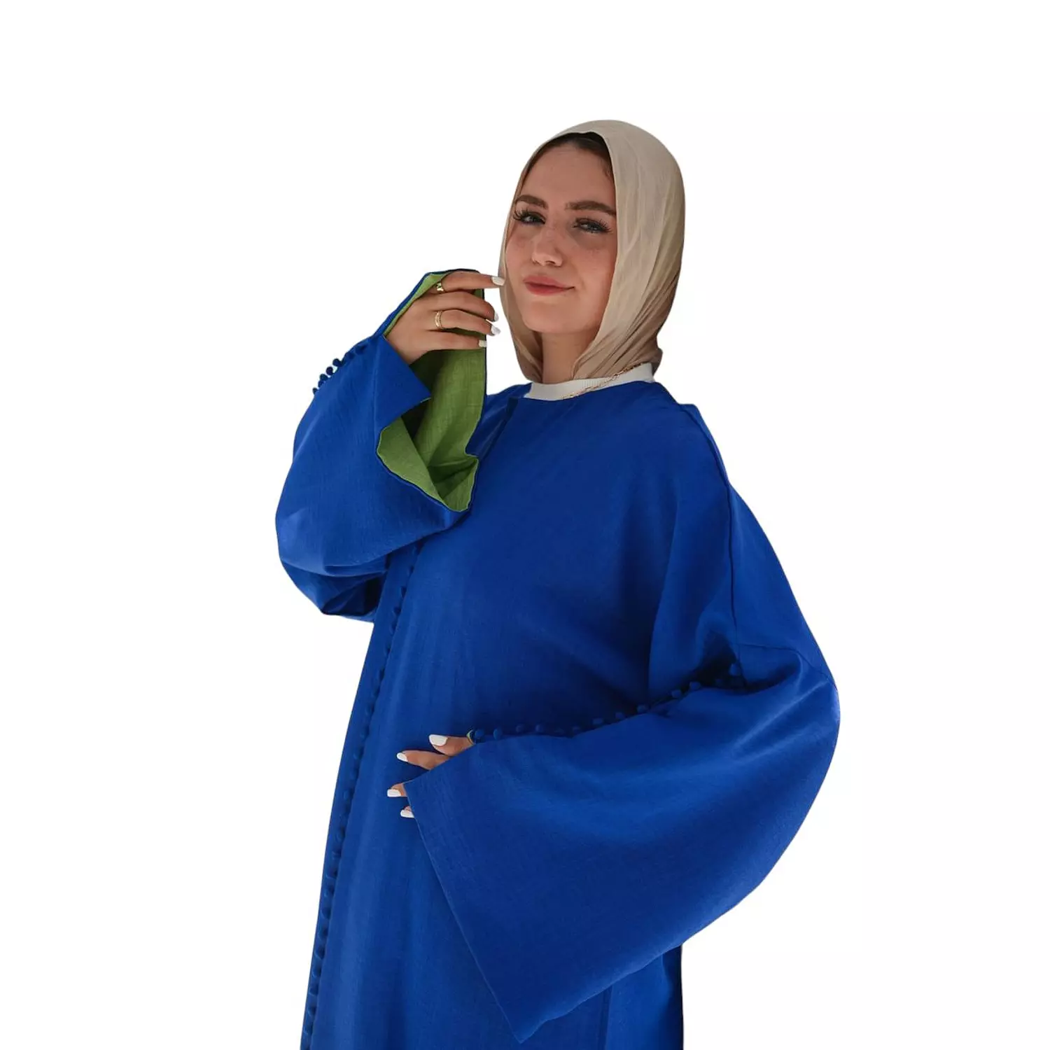 Blue X Green Light Linen Dress hover image