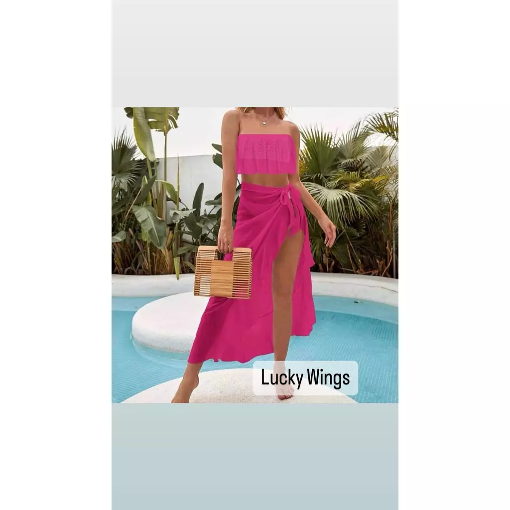 PINK CHIFFON TWO PIECE COVER UP