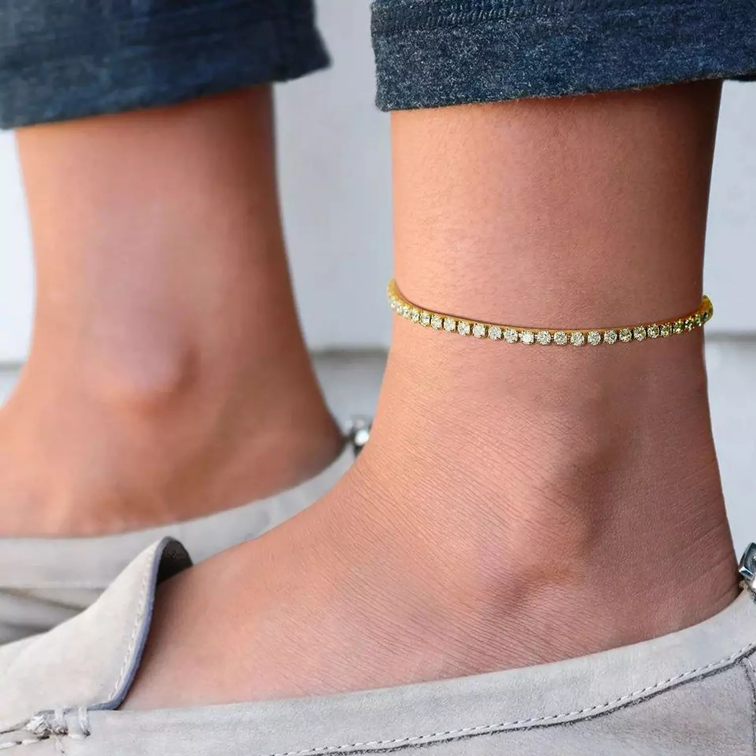 Thin Tennis Anklet 1
