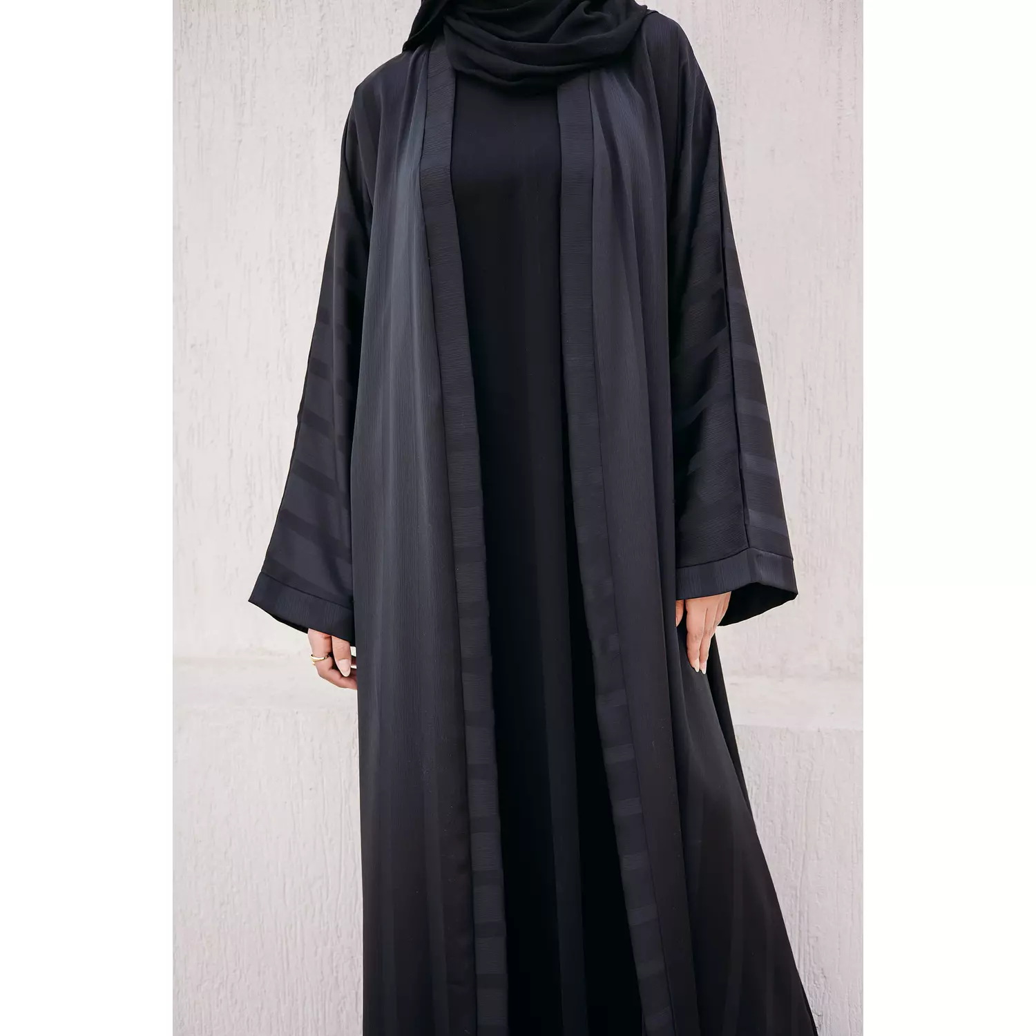 Ribbed Detail Kaftan in Black hover image