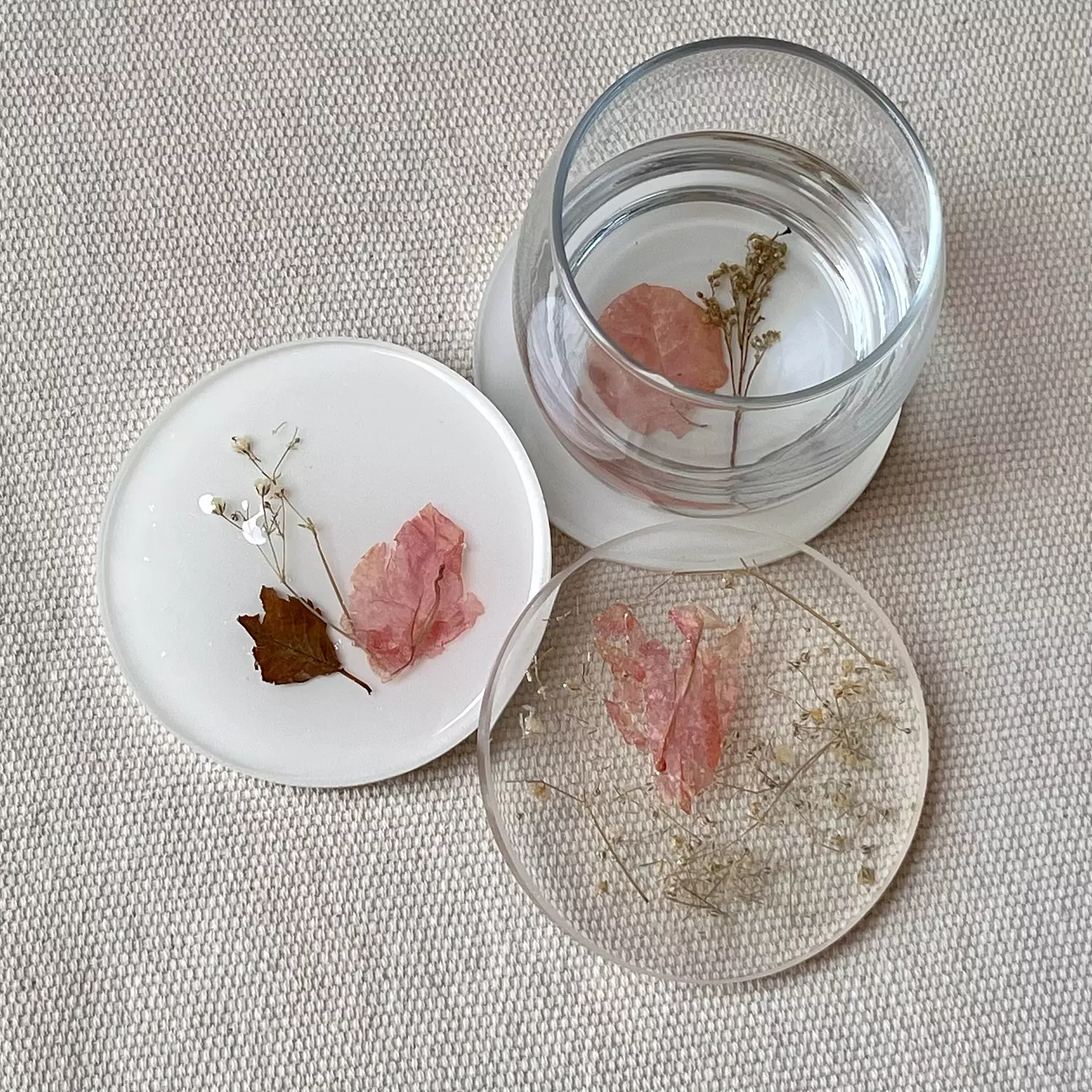 Pink/ White Floral Coasters-2nd-img